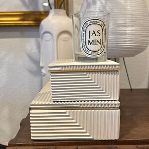 DIPTYQUE Empty Glass Candle Holder 6.5 oz Jasmine Jasmin Upcycle Container